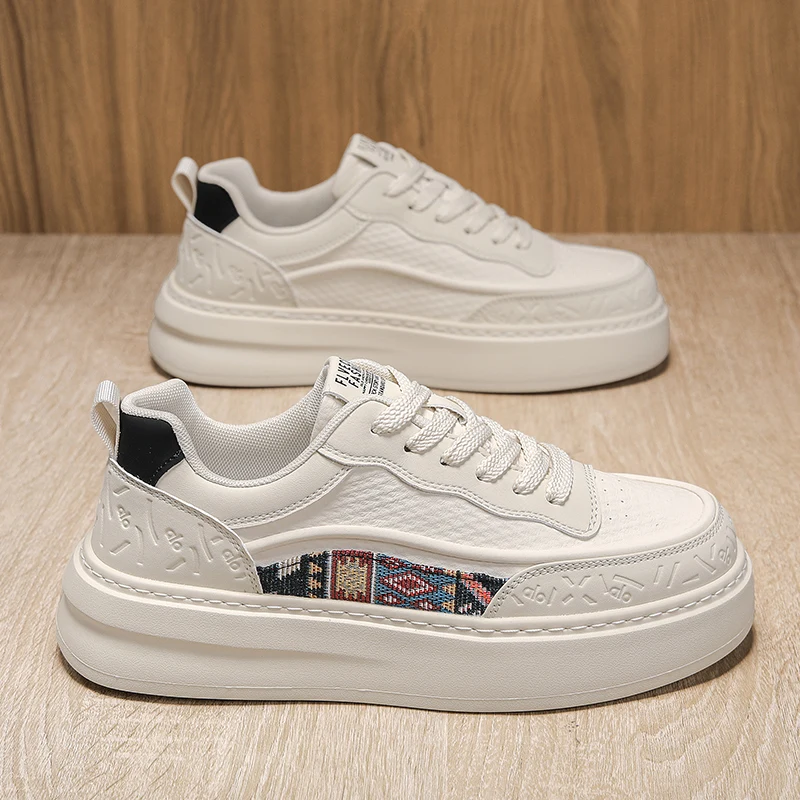 

Men's Shoes New Autumn Breathable Youth Student Sports Shoes Men's White Thick-Soled Casual White Sneakers