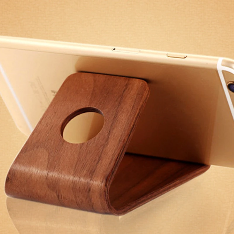 

Portable Wooden Phone Stand Lazy Little Exhibition Space Simple Desktop Creative TV Viewing Support Telephone Display