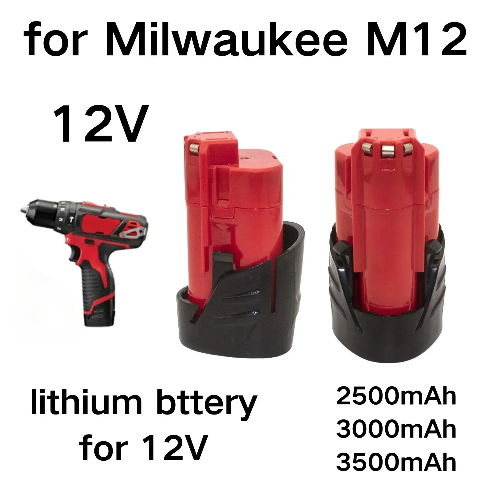 Akumulator 12V Milwaukee 3500mAh do Milwaukee M12 XC 48-11-2410 48-11-2420 48-11-2411 48-11-2412 M12B2 Akumulator do narzędzi bezprzewodowych