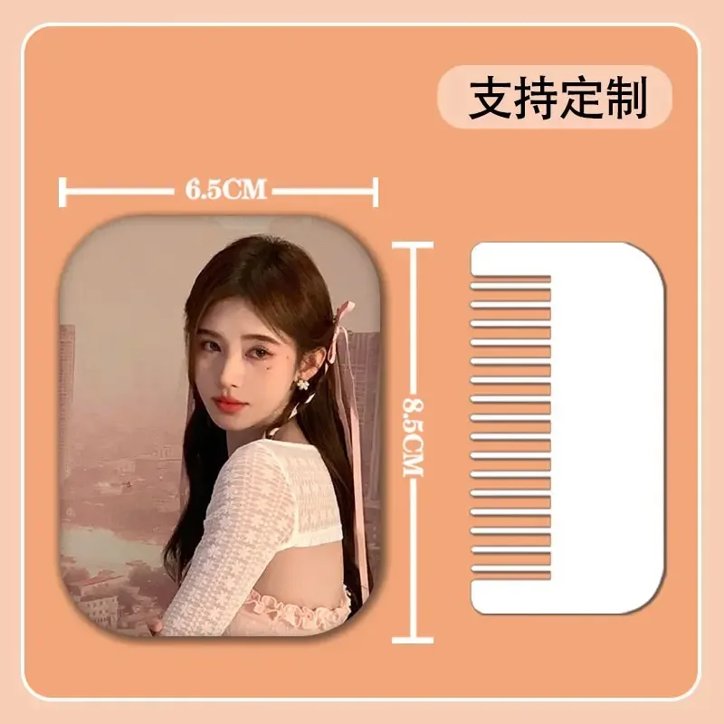 SNH48 Ju Jingyi-espóster HD, espejo de maquillaje de mano, foto de estilo de vida JJY, práctico espejo plegable portátil de doble cara con peine