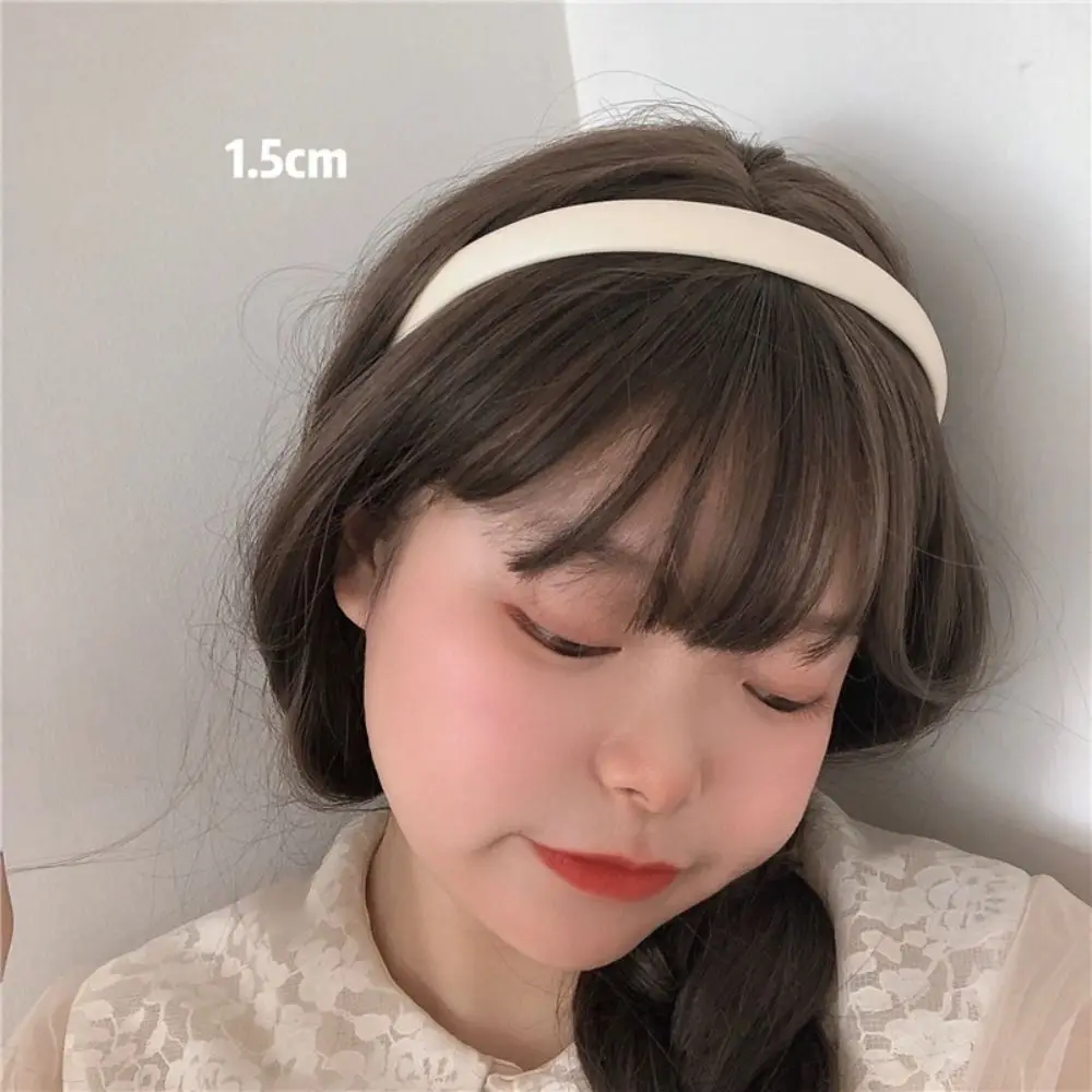 

Vintage Wide Brimmed Girl Headband Thin Female Hair Accessories Korean Style Headwear Hair Band Hair Hoop PU Leather Headband