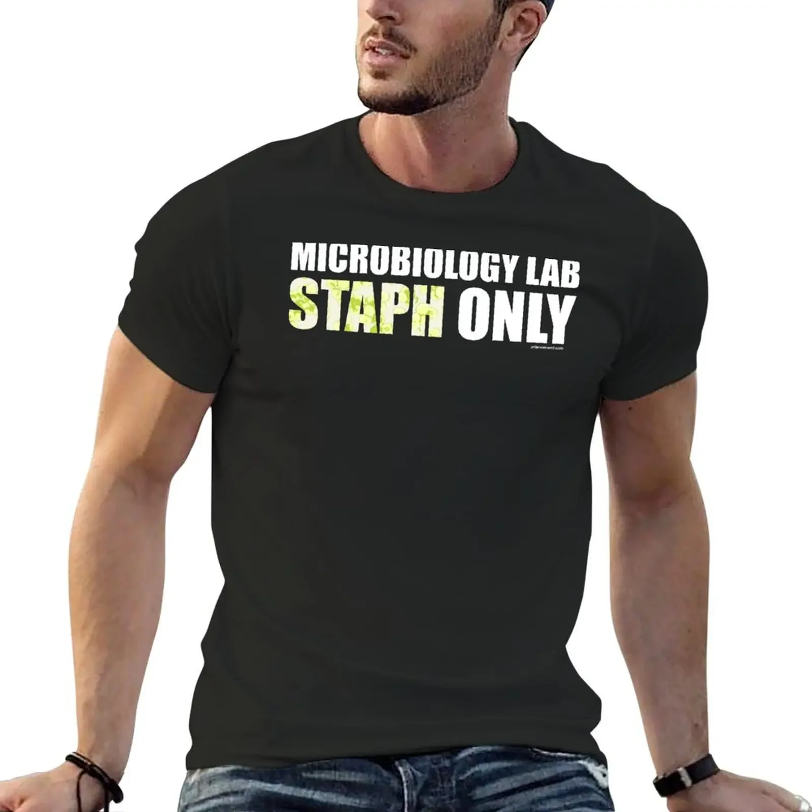 

Microbiology Lab - Staph Only (White / Green) T-Shirt man t shirt Short sleeve tee mens t shirts casual stylish