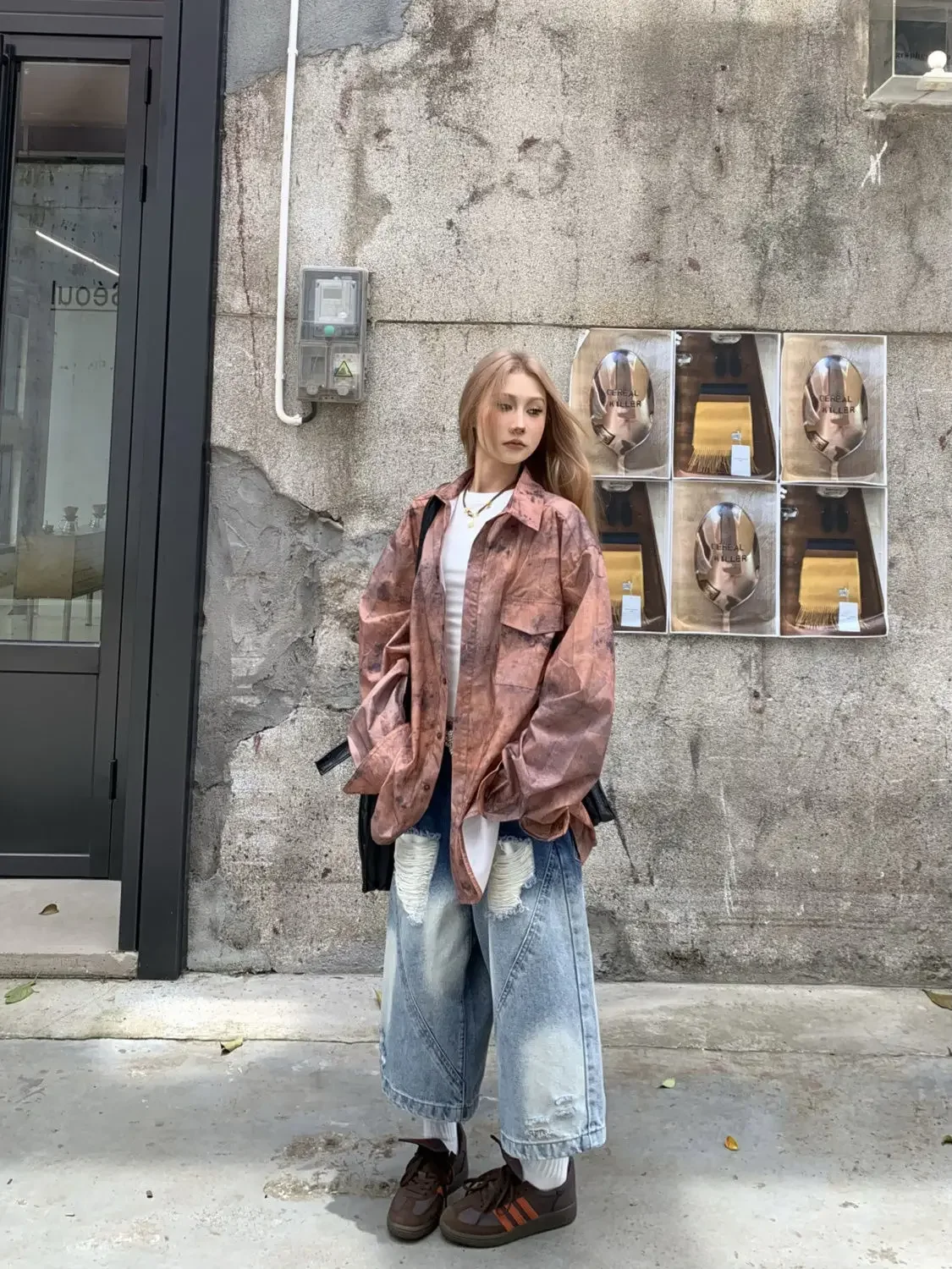 

Универсальные свободные прямые брюки с высокой талией, винтажные потертые джинсы для женщин, стильные