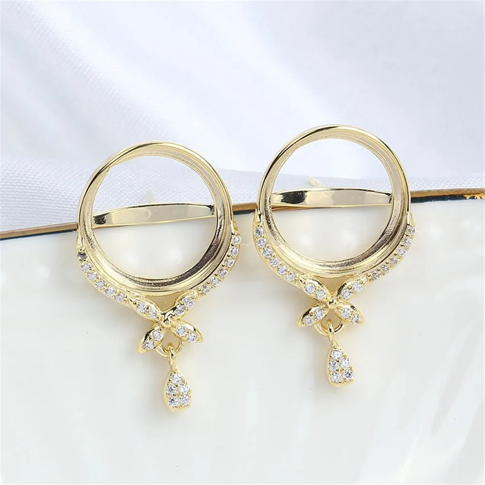 S925 Sterling Silver Pearl Earring Settings DIY Jewelry Making Supplies Blank Earring Posts for Handcrafted Accessories No Pearl