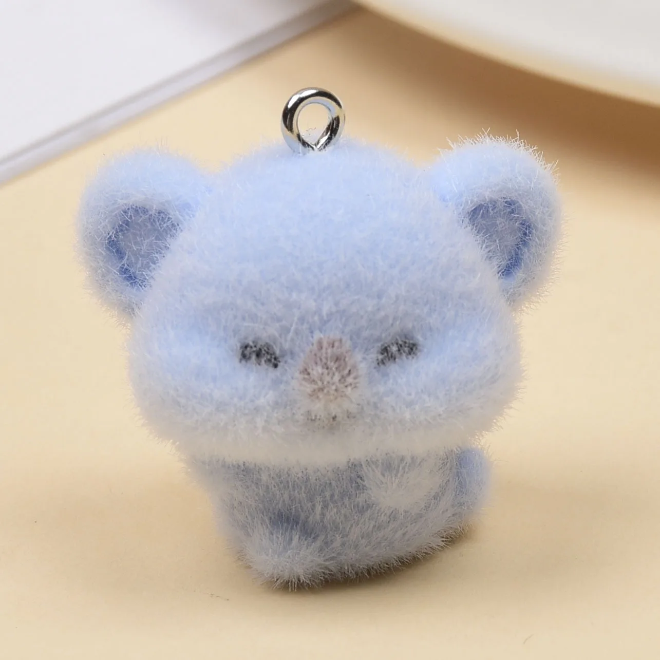 20pcs 3D Flocking Resin Cute Mini Koala Doll Cartoon Animal Charms For Keychain Necklace Earnings Making DIY Jewelry Accessories