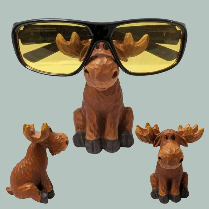 Suporte de óculos de veado, suporte de óculos de alce, decoração rústica de cabine, multiuso, suporte de telefone para casa, desktop