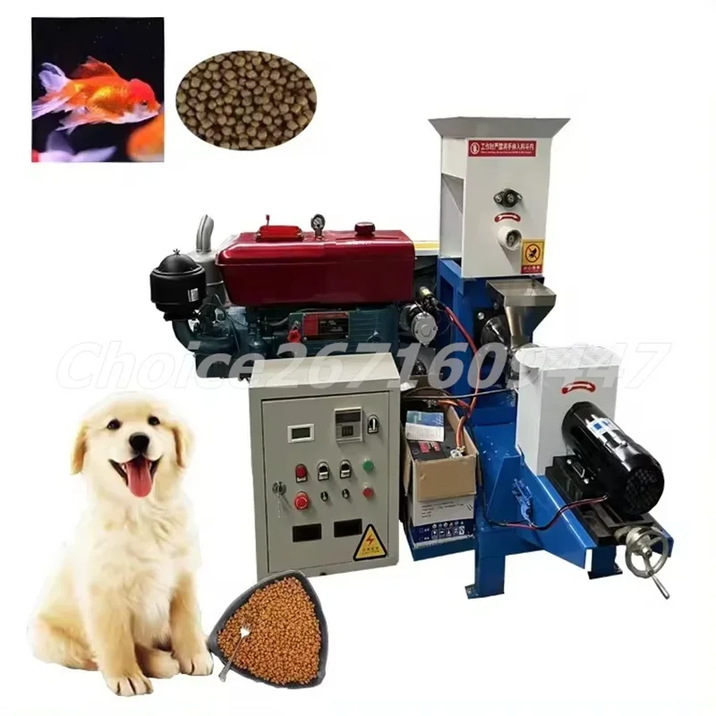 

Commercial Diesel Engine Fish Floating Pellet Machine Pet Feed Extruder Electric Cat Dog Feed Pellets Maker