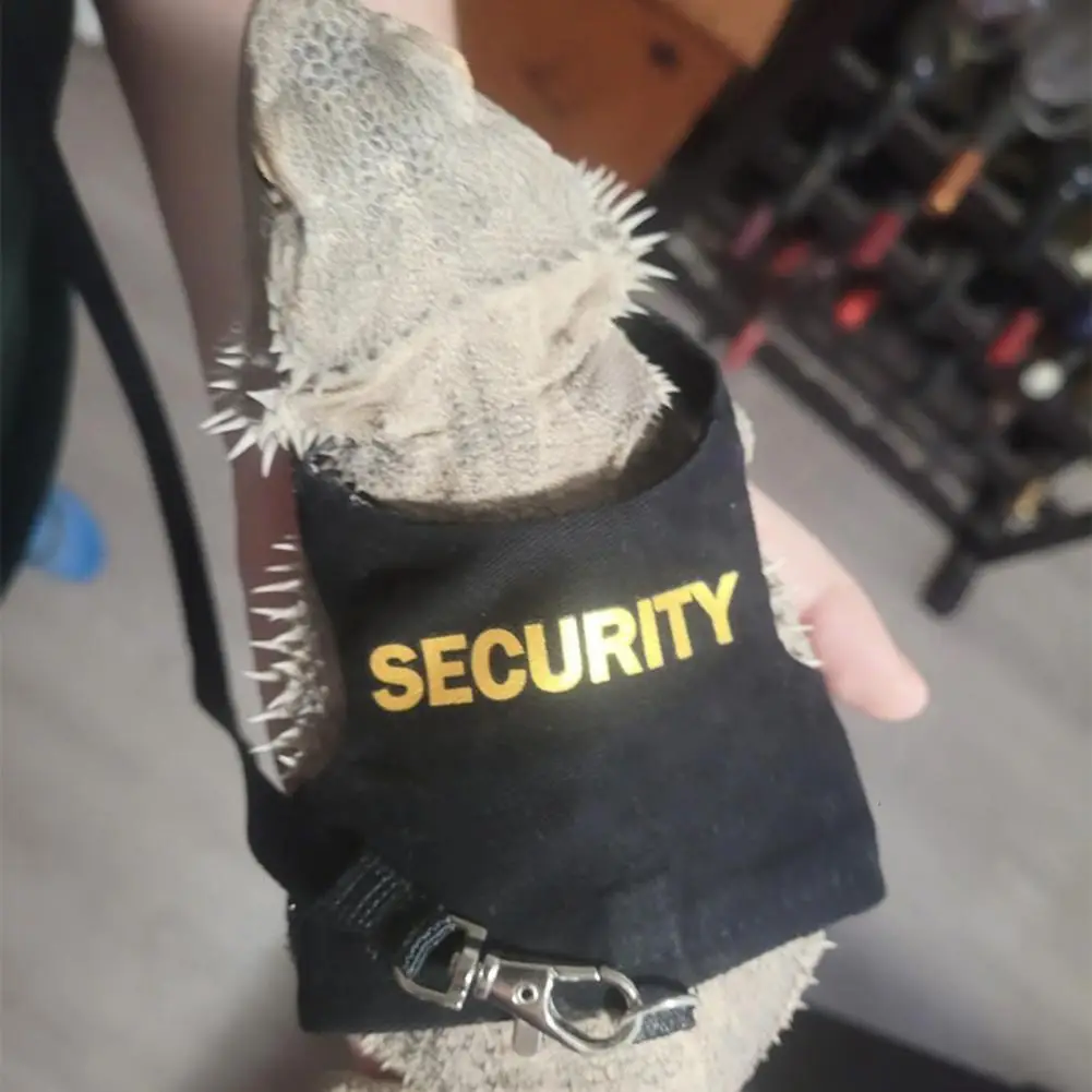 Lizard Leash Harness Soft Padding Reptile Bearded Dragon Vest Top with Hook And Loop Small Animals Security Print Clothes