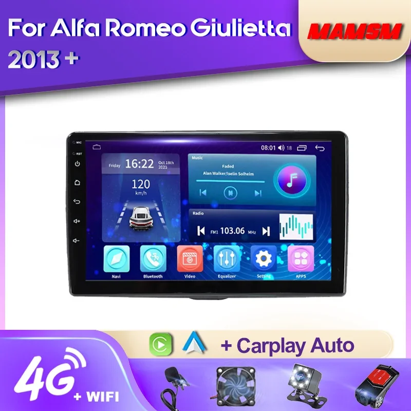 

Автомобильный радиоприемник MAMSM Android 12 для Alfa Romeo Giulietta 2013 + мультимедийный видеоплеер Навигация стерео GPS 4G Carplay Авторадио DSP