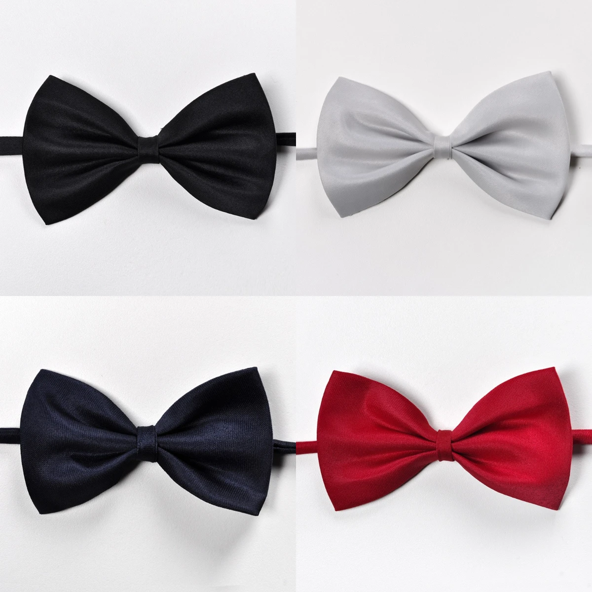 Men Adult Bow tie Solid Color Classic Fashion Wedding Party Formal Gift Multicolor Adjust Neck Bow Tie