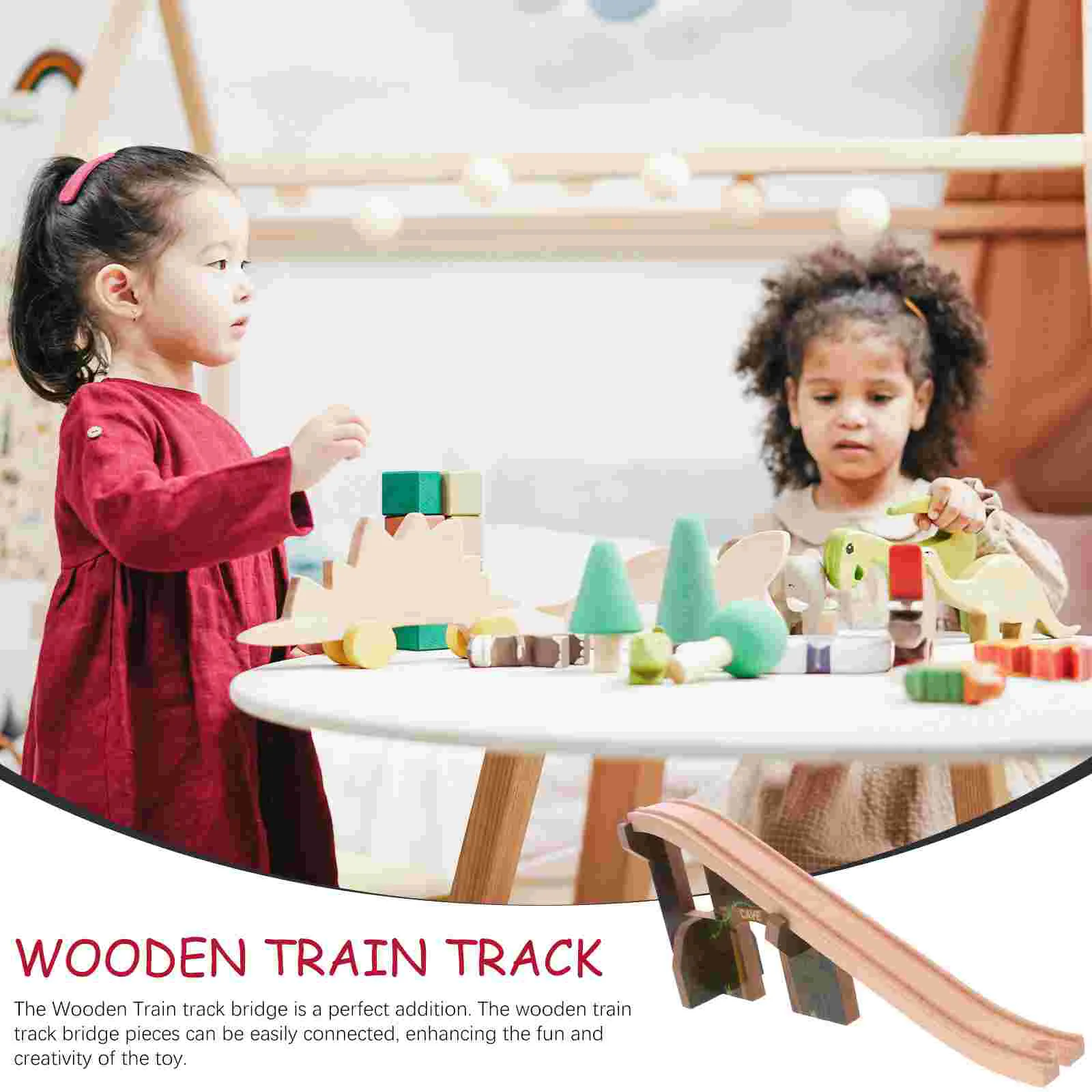 Train Track Accessories Kid Wooden Bridge Toy Kids Puzzle Plaything Parts Railway Child