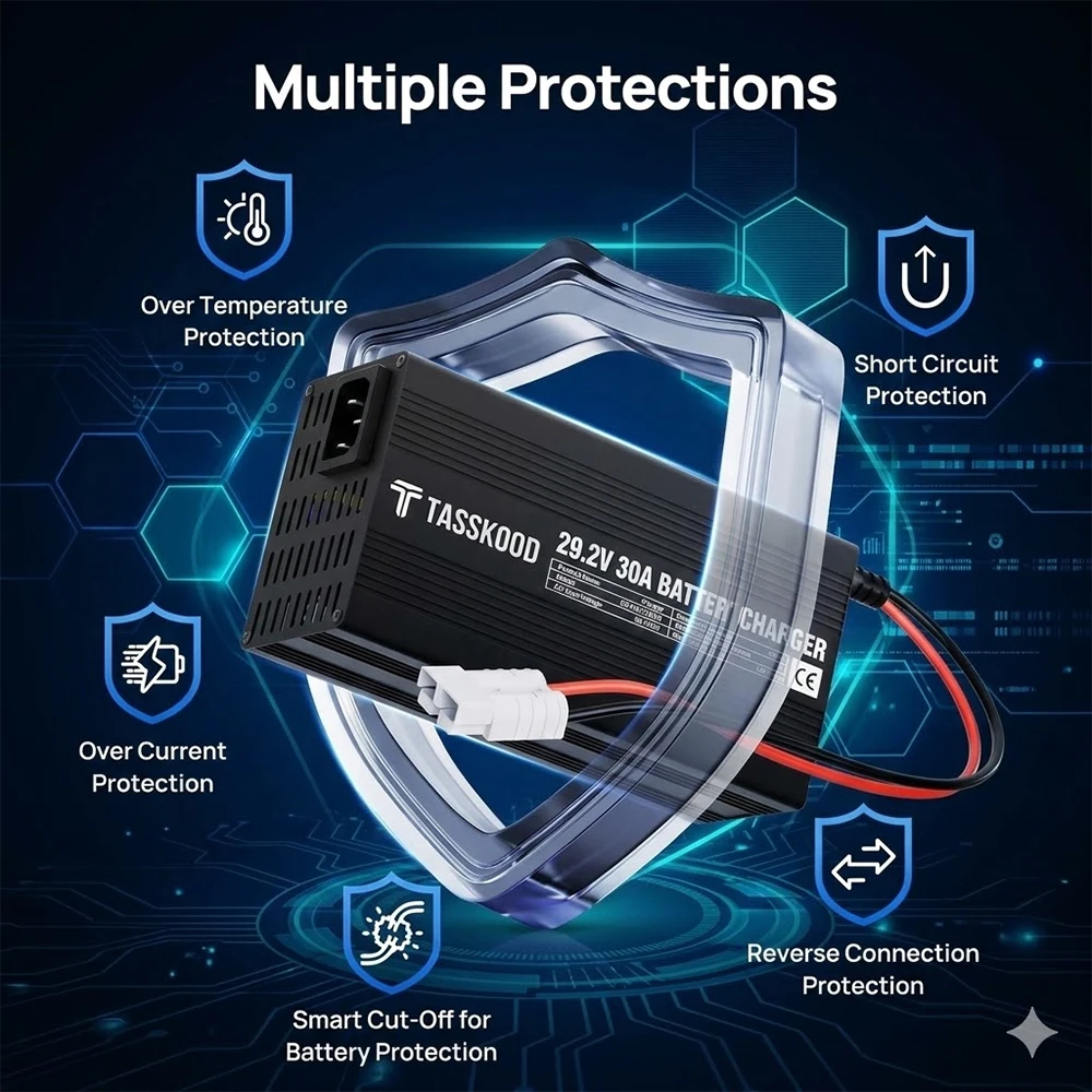 29.2V 30A LiFePO4 리튬 철 인산염 배터리 충전기 24V 8S LiFePO4 딥 사이클 충전식 배터리용으로 설계됨