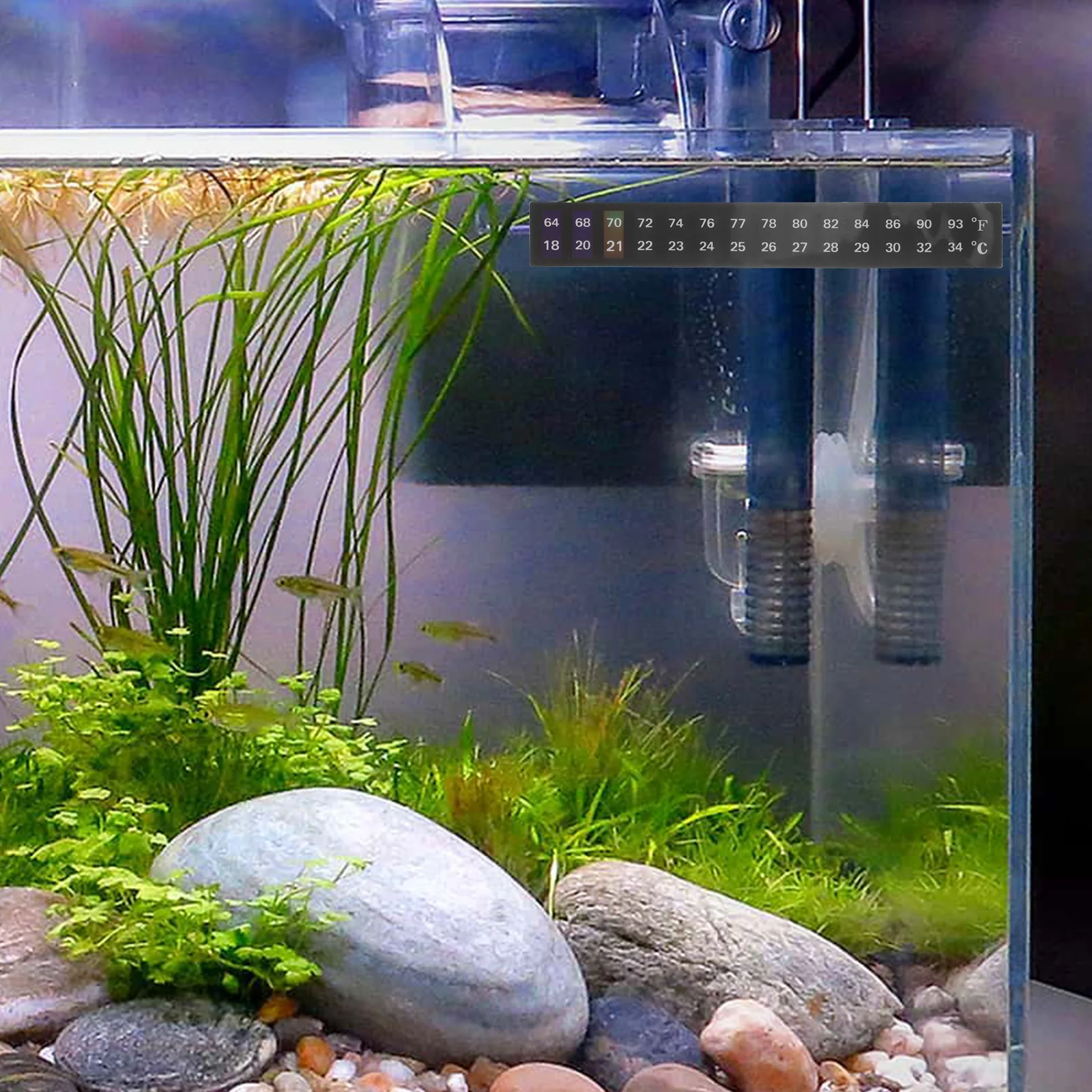 

LCD Temperature Sticker Fish Tank Thermometer Adhesive Aquarium Strip Betta Stickers Digital Color Changing Safe Accurate Stick