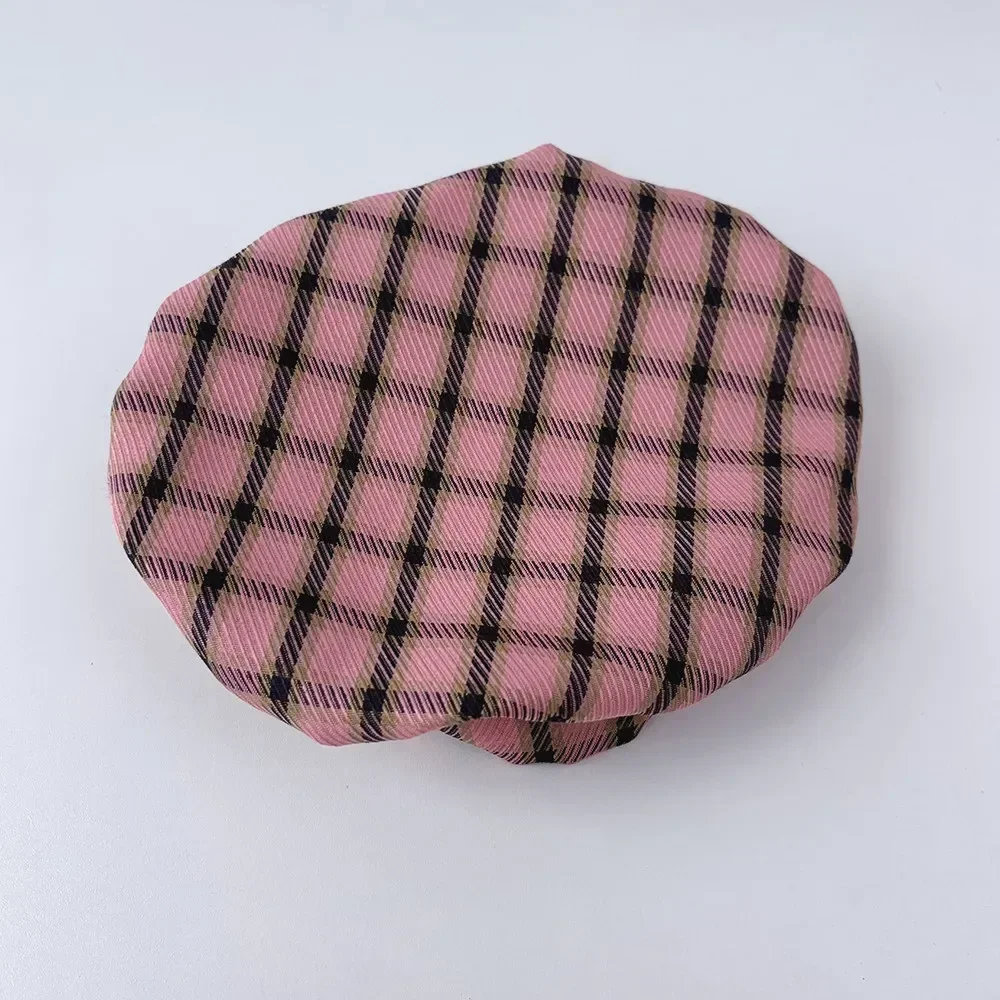Bear Leader Kids Clothes Girls Pink Checkered Short Skirt+Black Half Neck Top+Hat Autumn New Three Piece Set Children\'s Clothing