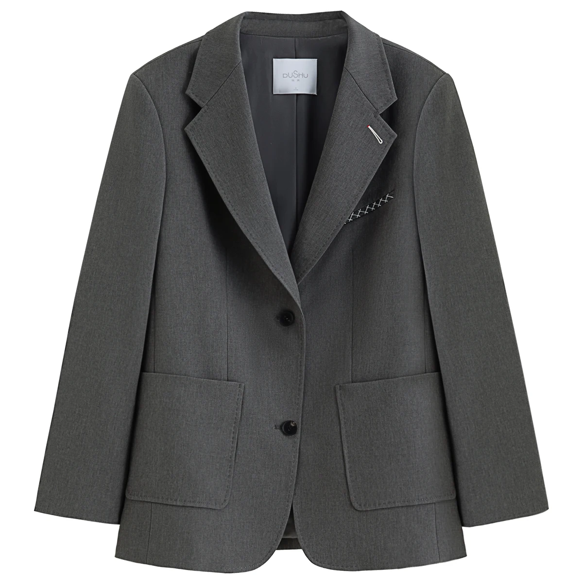 DUSHU 2026 Blazer classique surdimensionné pour femmes, nouvelle collection printemps, épaules larges, veste structurée, style rétro Y2K, chic de bureau