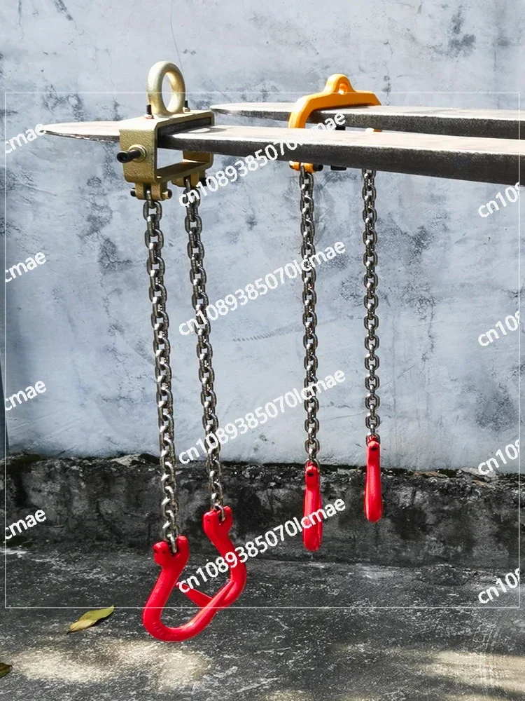 Forklift specific hook, lifting chain, manganese steel chain hook, unloading four chain grab hook