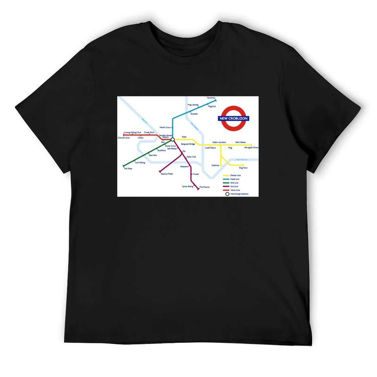 

New Crobuzon Train Map - Perdido Street Station T-Shirt valentines boutique clothes shirts graphic tees mens clothes