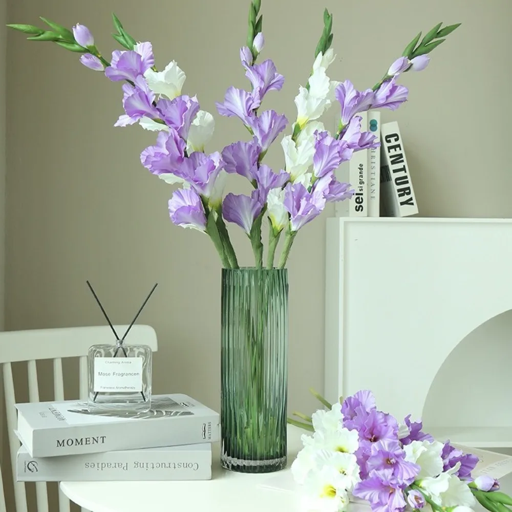 

84cm Artificial Gladiolus Branch Real Touch Handmade Simulation Gladiolus Flower Floral Art Fake Flowers Bedroom Decoration