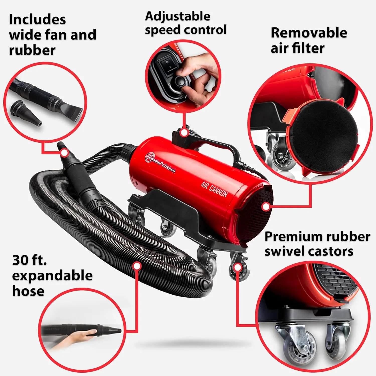 Air Cannon Car Dryer Blower - Powerful Detailing Wash | Filtered Dryers, Blowers & Blades Safer Than Microfiber Towel Cloth