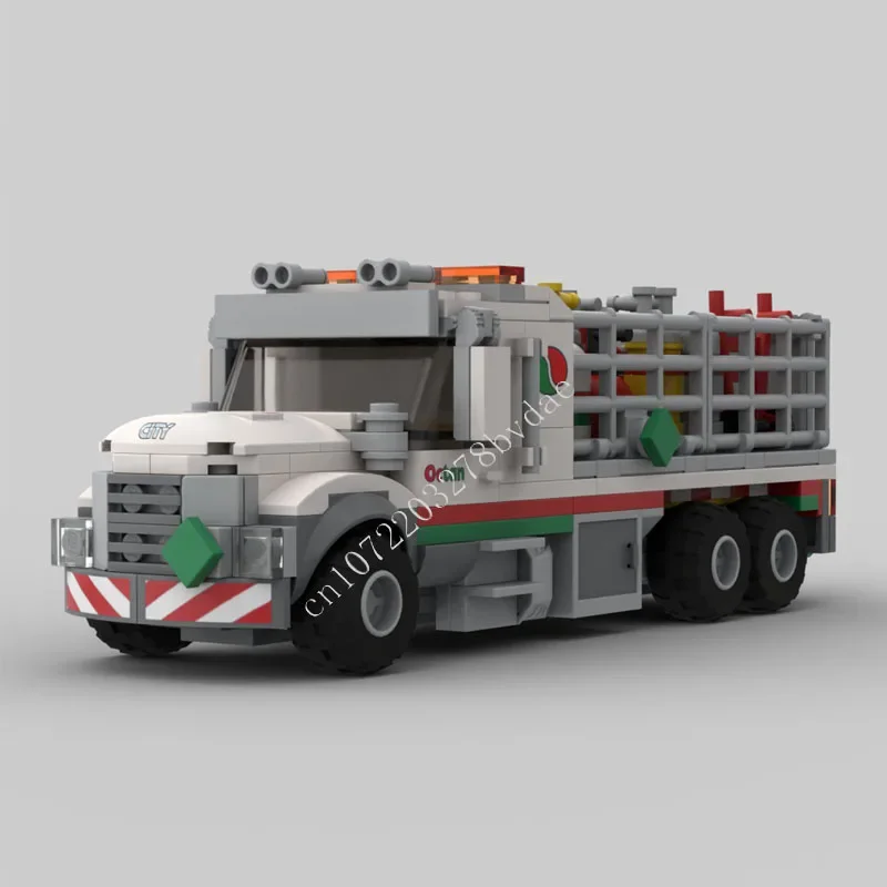 304PCS Octan Gas Cylinder Delivery Truck MOC Creative street view Model Building Blocks Architecture DIY Assembly Model Toy Gift