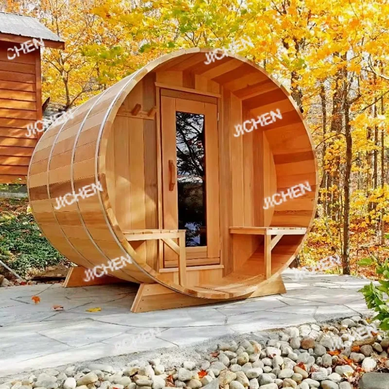 

Deposit Modern Deluxe 2-person Bucket Sauna with 6kw Stove Computer Control Panel Wet and Dry Steam Function Available Wooden