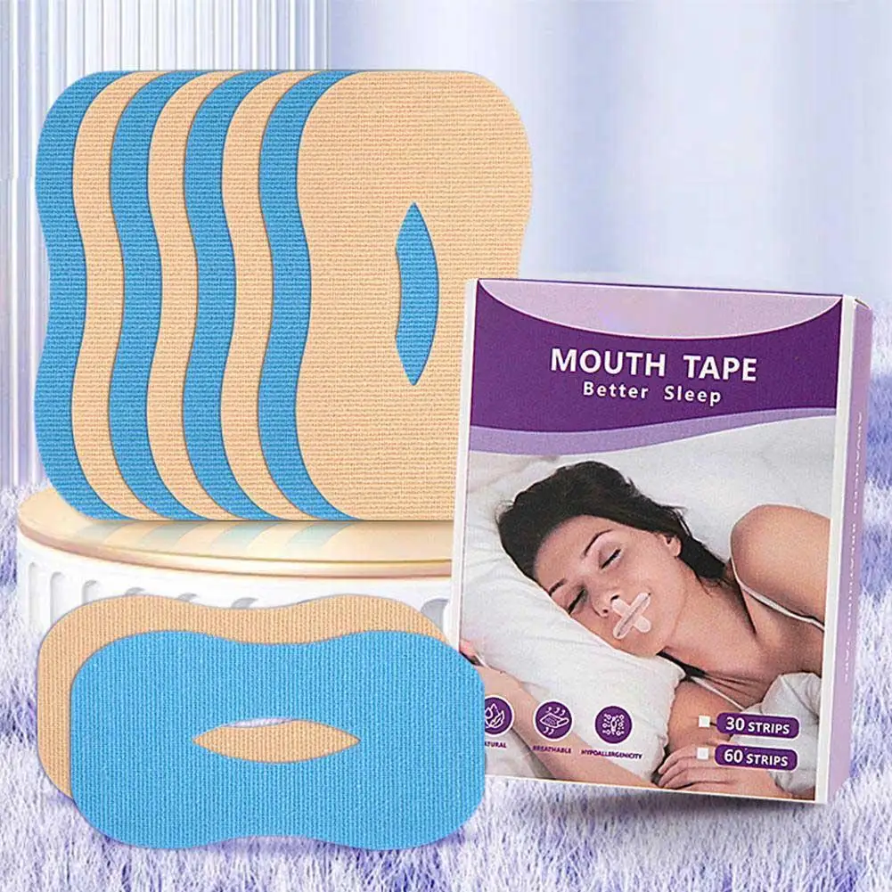 30PC Anti-Snoring Mouth Sticker Children Adult Night Sleep Lip Nose Breathing Improving Patch Mouth Correction Orthosis Tape