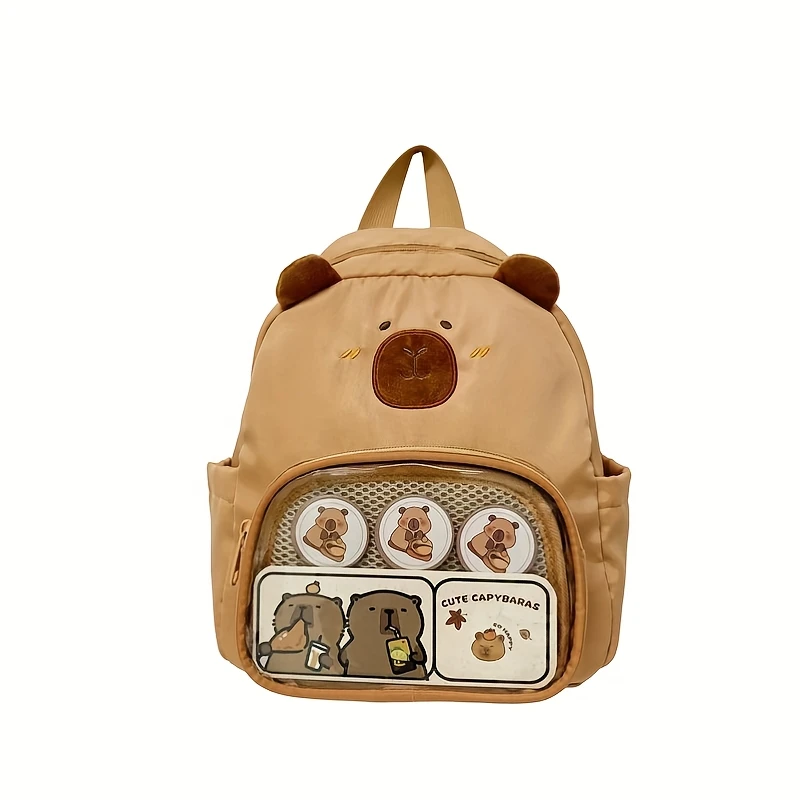 حقيبة ظهر كابيبارا اللطيفة للنساء - محفظة مدمجة للكلية، حقيبة ظهر لطيفة، حقيبة طالب جامعية، تصميم كرتوني، #2