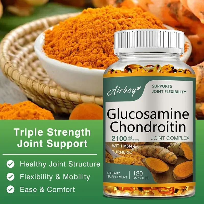 

Glucosamine Chondroitin - Repairs Cartilage and Improves Back, Neck, Knee Joint Health, Mobility & Flexibility Supplement