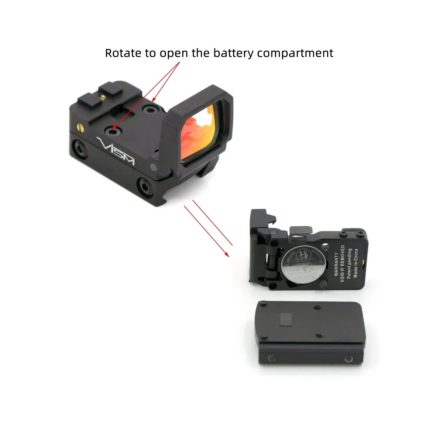 VISM – lunette optique réflexe rabattable à point rouge 3MOA, pour Base de montage MOS Glock ou coupe coulissante, accepter la pistolet 1913