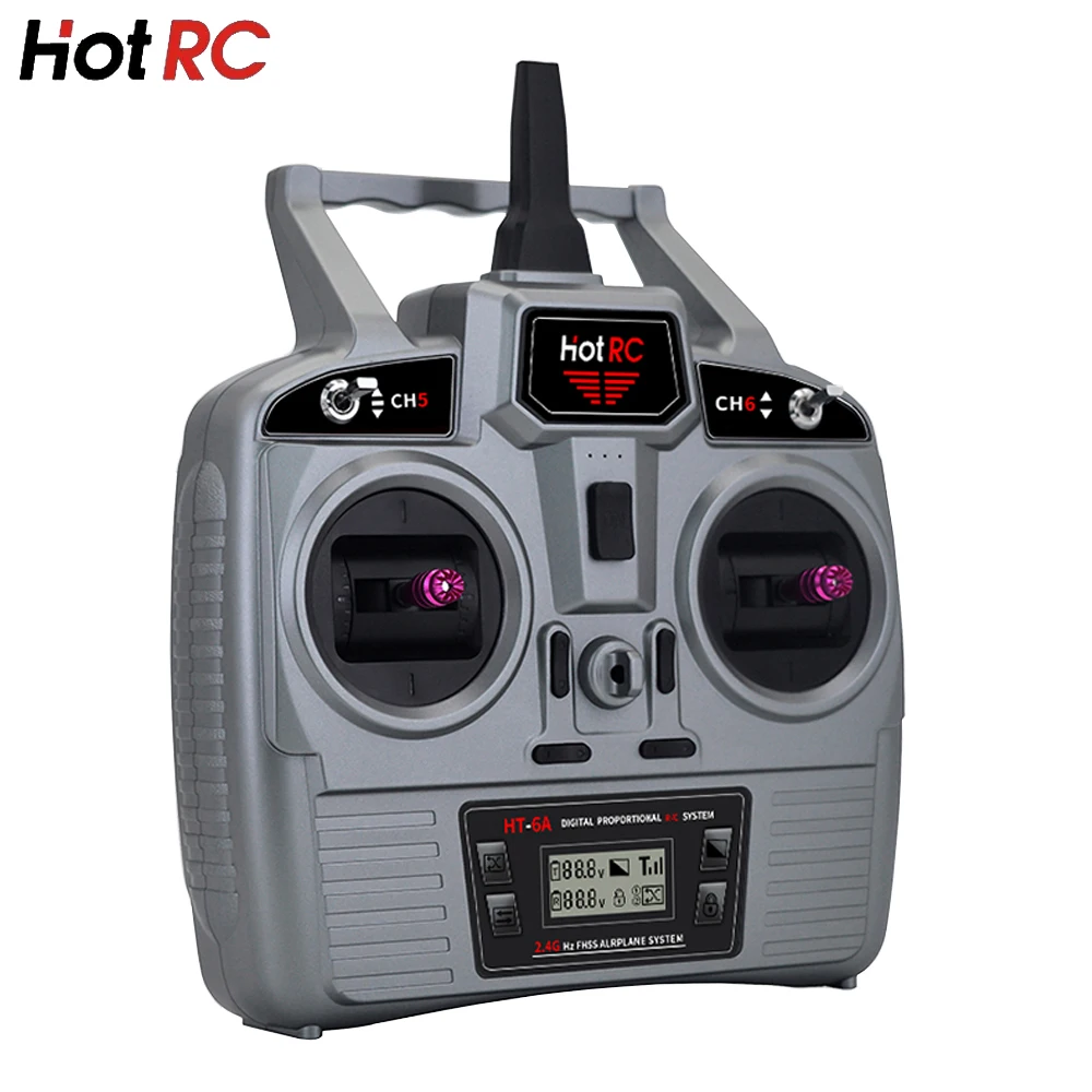Hotrc Hot RC HT-6A HT6A 4.5-9V 2.4Ghz 6CH PWM FHSS Transmitter Remote Control F-06A F06A Receiver For RC Aircraft Car Ship Tank