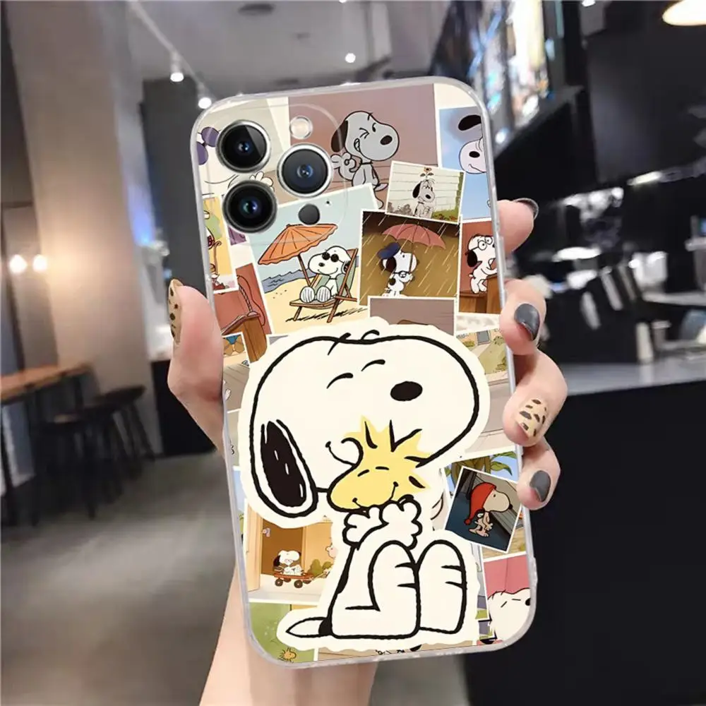 Cartoon S-Snoopys-Dog Phone Case For iPhone 15 14 11 12 13 Mini Pro XS Max Cover 6 7 8 Plus X XR SE 2020 Funda Shell