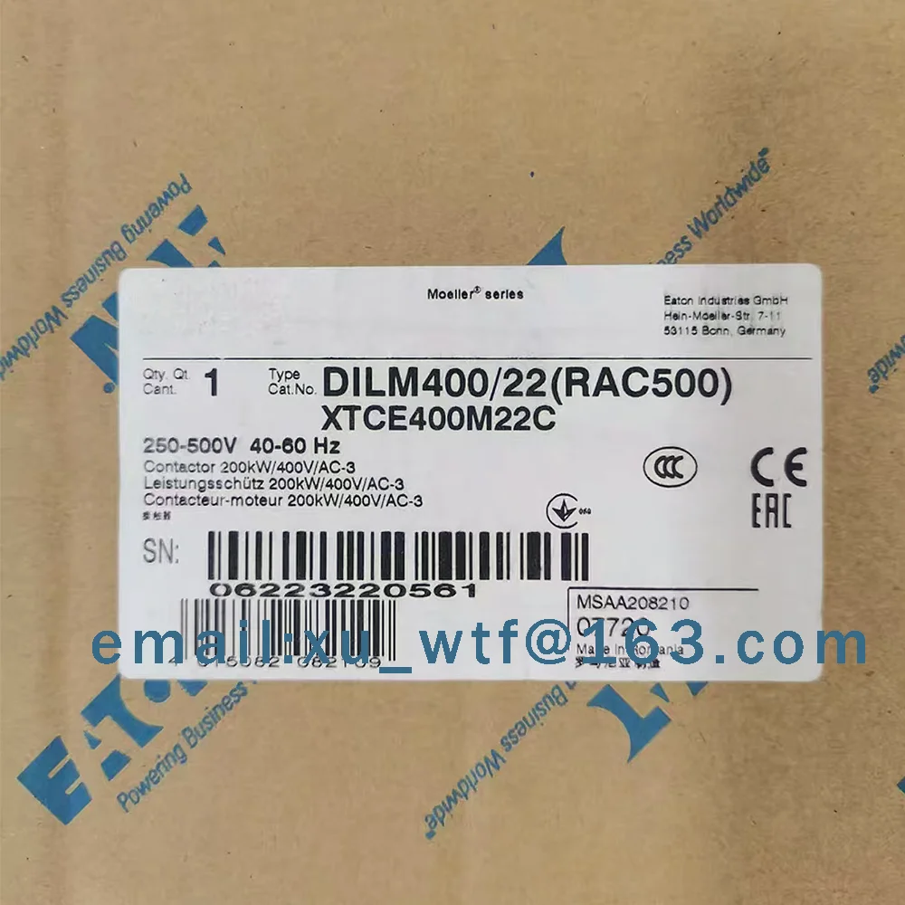 

Brand New Original Contactor DILM400/22 (RA250) In Stock From Warehouse For Fast Delivery