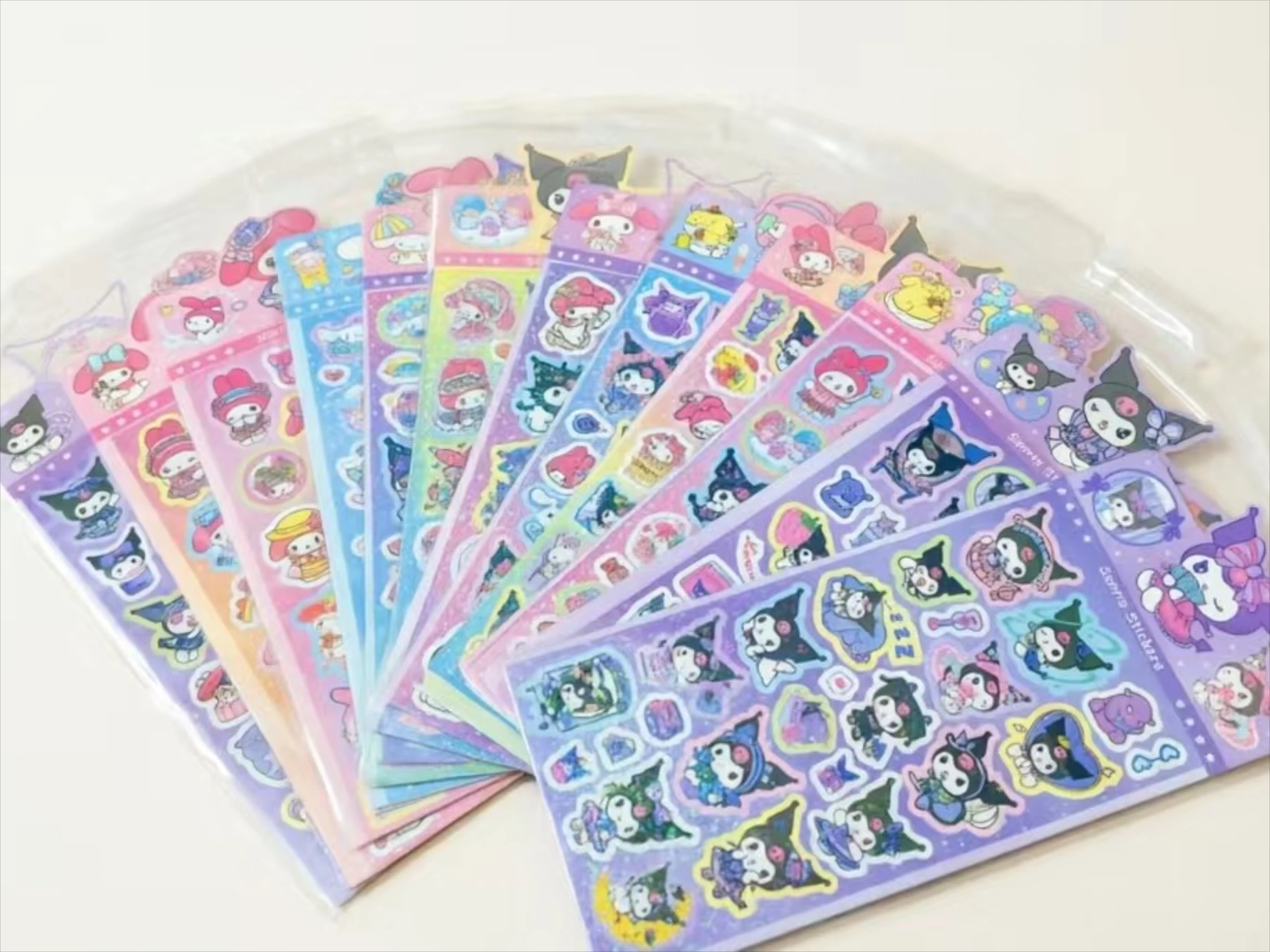 HOT Holographic Sticker Pack, Kawaii-Aufkleber für DIY, Journaling und Handyhüllen-Dekoration – Bunte Aufkleber im Anime-Stil