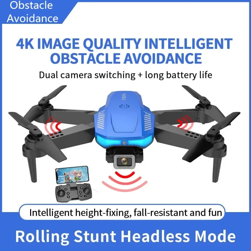 WIFI FPV Aerial Photography Foldable RC Drone 100M 4K HD Dual Camera Smart Obstacle Avoidance Remote Control RC Quadcopter Model