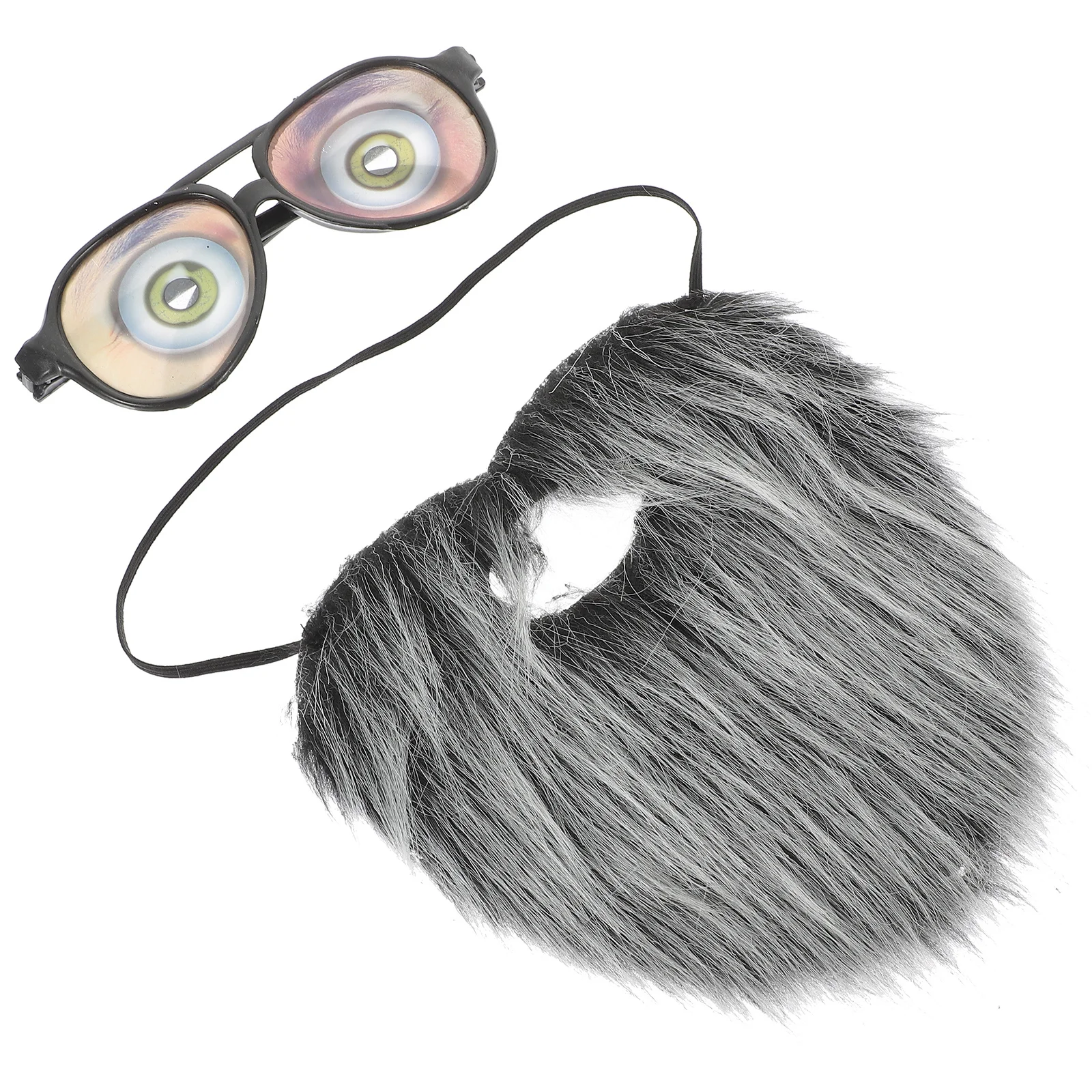 1Set Funny Mustache Eyewear Cosplay Fake Beard Realistic Beard Party Props Halloween Costume Reusable Lifelike Performance