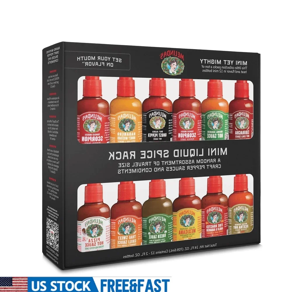 

12 Pack Mini Hot Sauce Sampler Travel Size Variety Set Unique Gift Spice Enthusiasts