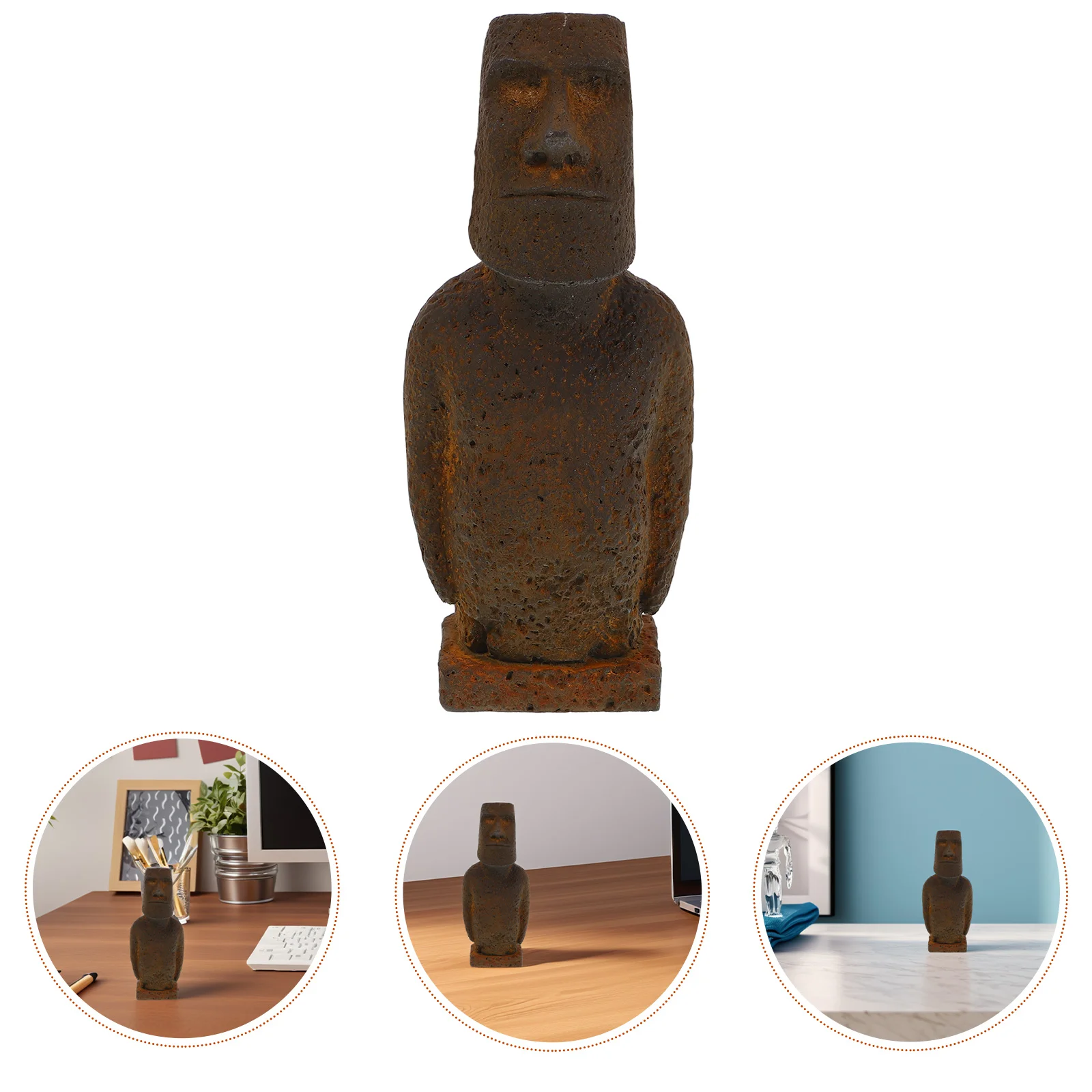 Moai Statue Ornaments Fish Tank Decoration Easter Island Figure Manual Synthetic Resin Miniature