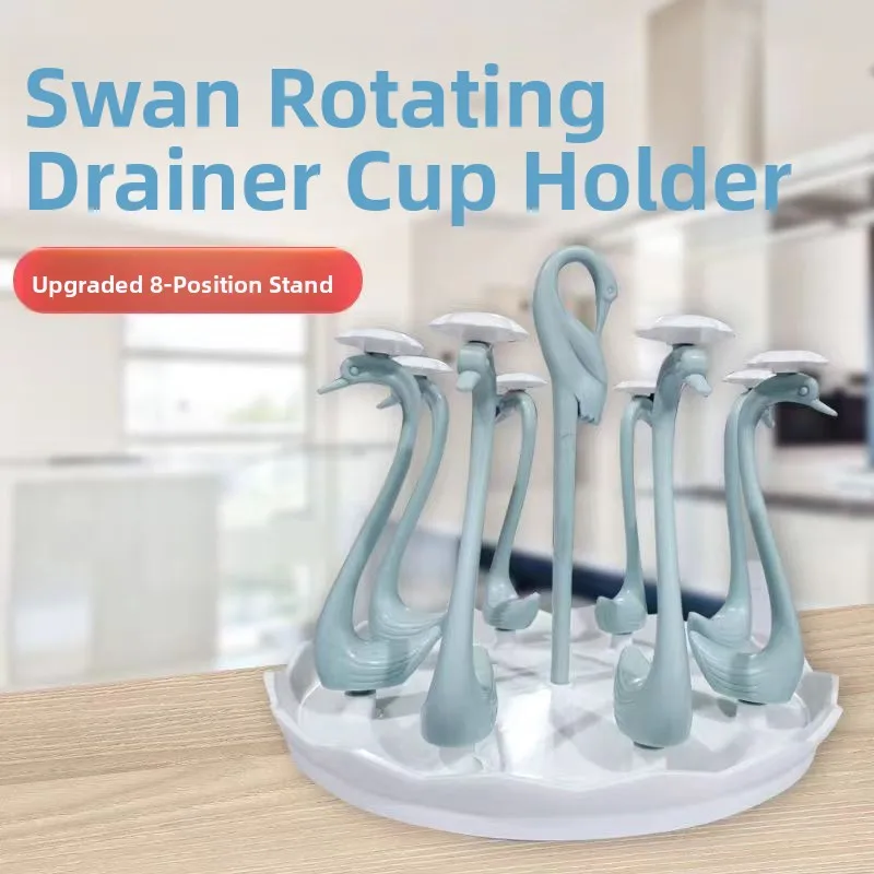 

Swan Tea Cup Rack Inverted Glass Cup Holder Drainage Cup Stand Home Living Room Decorative Plastic Cup Organizer