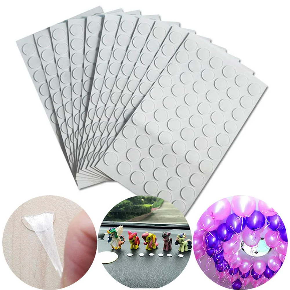 Dupla Face Adesivo Acrílico Cola Adesivo Fita, Claro, traceless, Rodada, Dot, Fit para o Casamento Balão Decoração, DIY Artesanato, Fix Card, 50Pcs