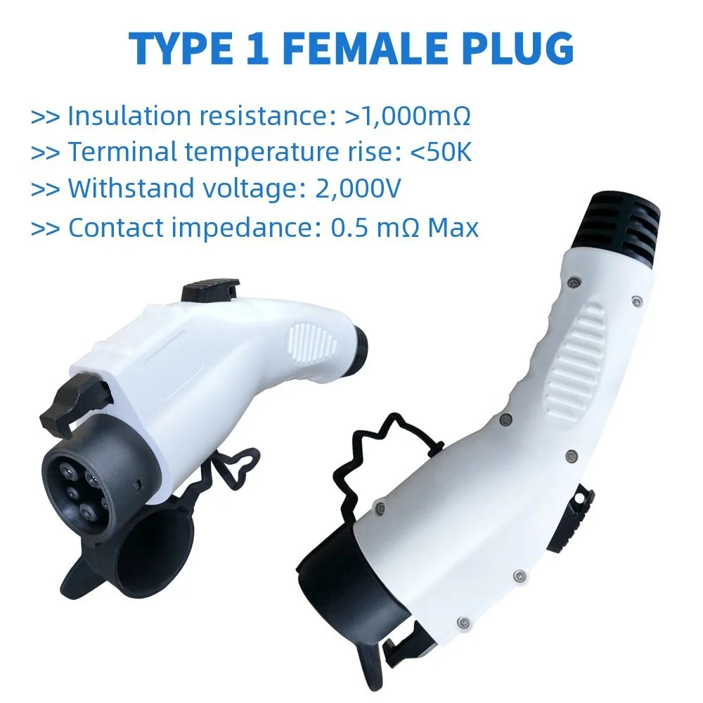 Type1 Female Plug 32A 50A AC Electric Car Vehicle Charging Station Charger Connector 5 Pin J1772 Duosida EV Charger Adapter