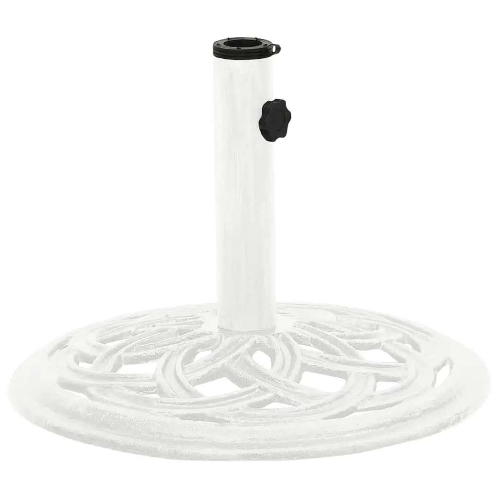 

17.3x17.3x12.2 Inch White Cast Iron Umbrella Base for Stable Outdoor Support