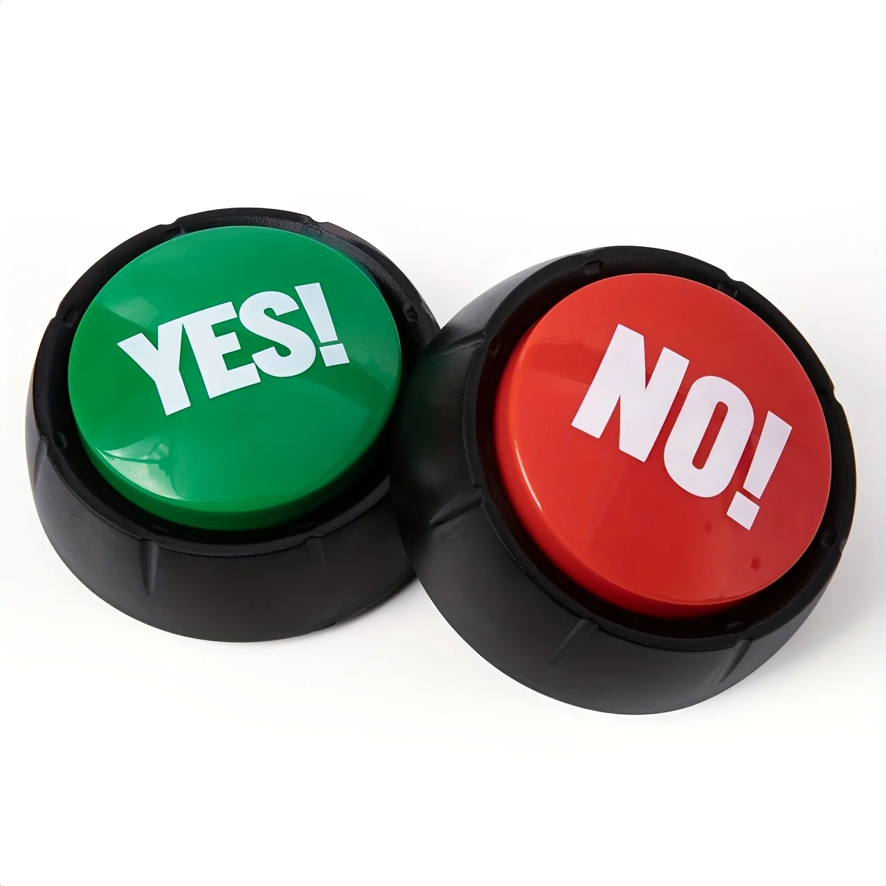 

Fun Game Show 2 Pack Plastic Answer Buzzers with Sound Yes and No Buttons Battery Operated AAA Not Included for Parties