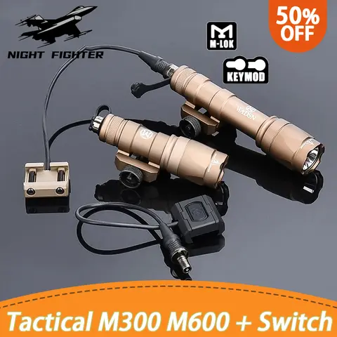 WADSN 전술 손전등 사냥 에어소프트 액세서리, 모드버튼 압력 스위치, M-Lok 키모드 레일에 적합, M600, M600C, M300, M300A Best5