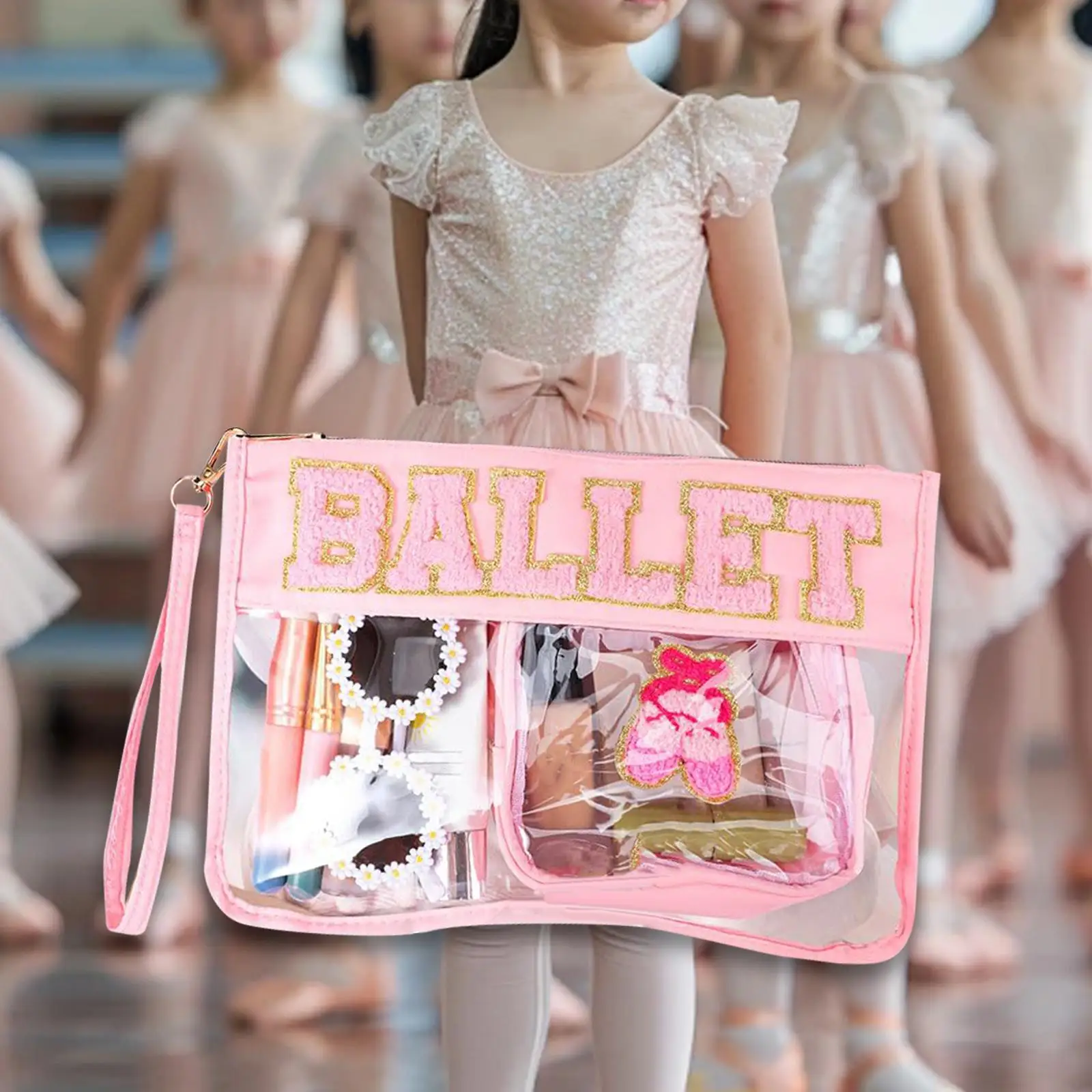 

2x Makeup Bag Lightweight Transparent Wash Bag for Brushes Set Accessories
