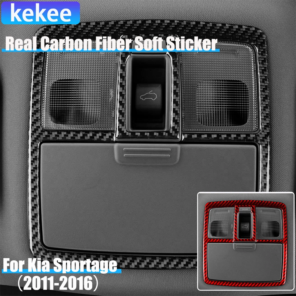

Real Carbon Fiber Car Accessories Reading Light Frame Trim Cover Soft Sticker For Kia Sportage 2011 2012 2013 2014 2015 2016