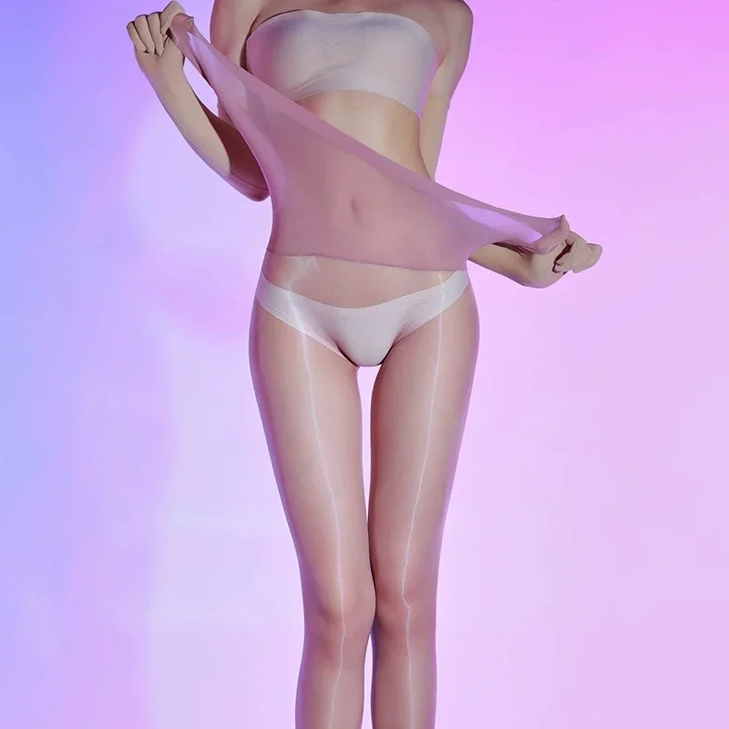 

Plus Size 5D Ultrathin Seamless Deep Crotch Tights Women Sexy Oil Shiny Transparent Underwear 528 Pin High Density Pantyhose