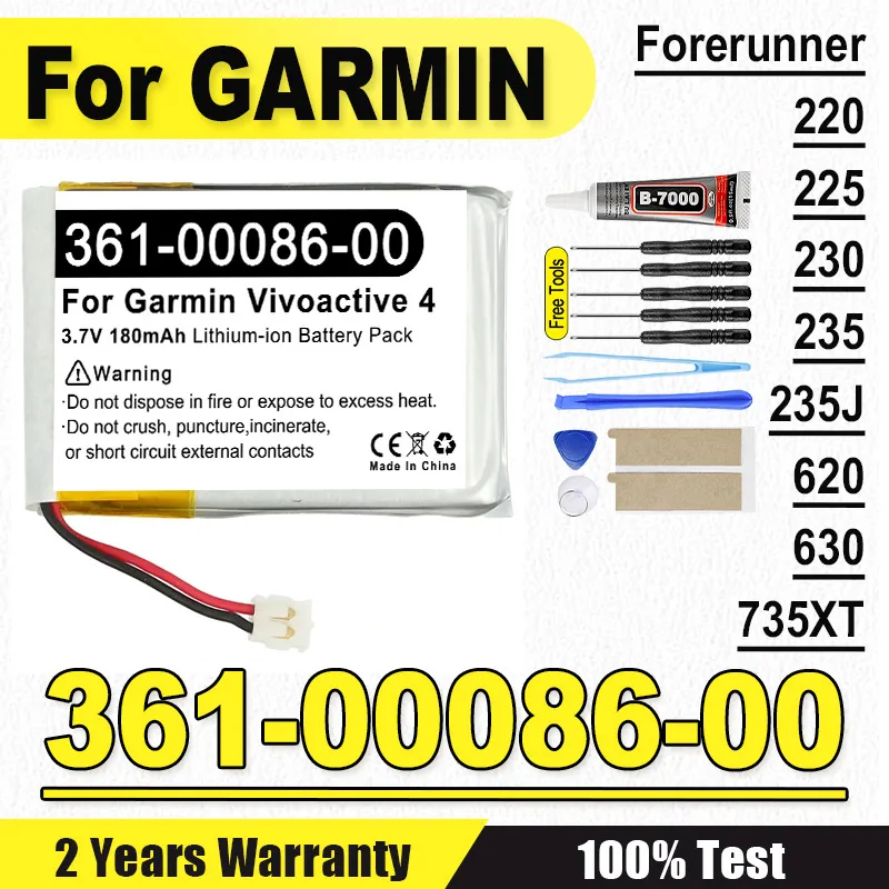Brandneuer 361-00086-00 Akku für GARMIN Forerunner 220 225 235J 620 630 735XT 230 235 Instinct/Instinct Solar + kostenlose Werkzeuge