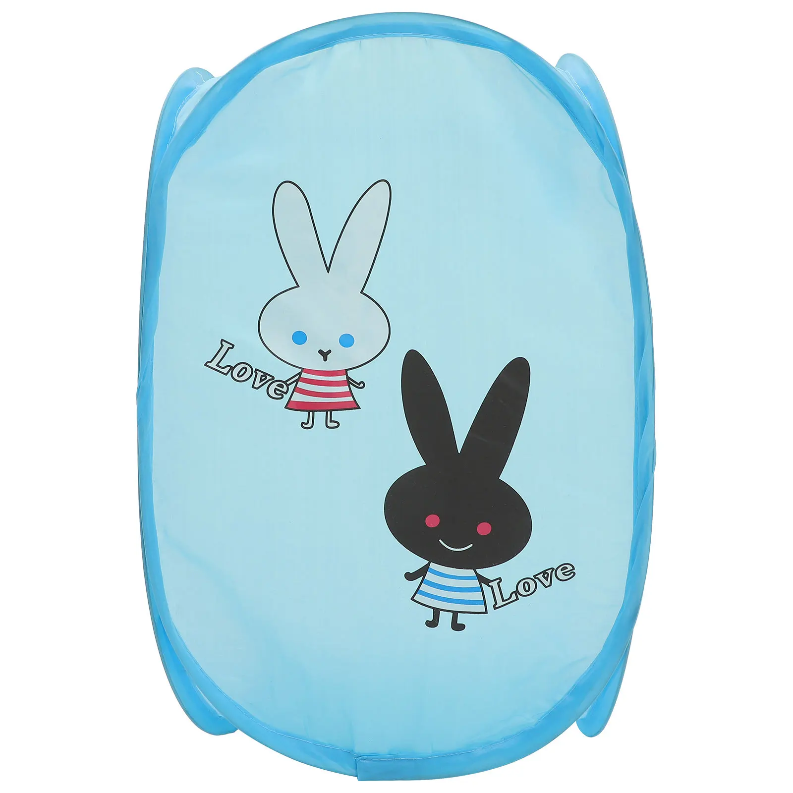 

1Pcs Dirty Clothes Basket Premium Polyester Foldable Large Capacity Laundry Storage Mesh Design Cartoon Rabbit Pattern Home