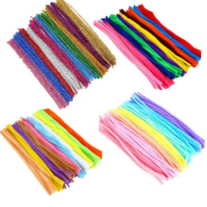 500/1000/1500pcs DIY Stuff Kid Creative Plush Chenille Sticks Stem Pipe Cleaner HandCraft for Xmas Halloween home garden decor