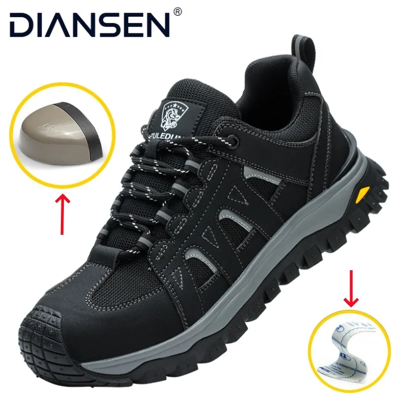 

Защитная обувь со стальным носком, мужские рабочие защитные ботинки, легкие дышащие кроссовки, мужские ботинки, удобная нескользящая обувь